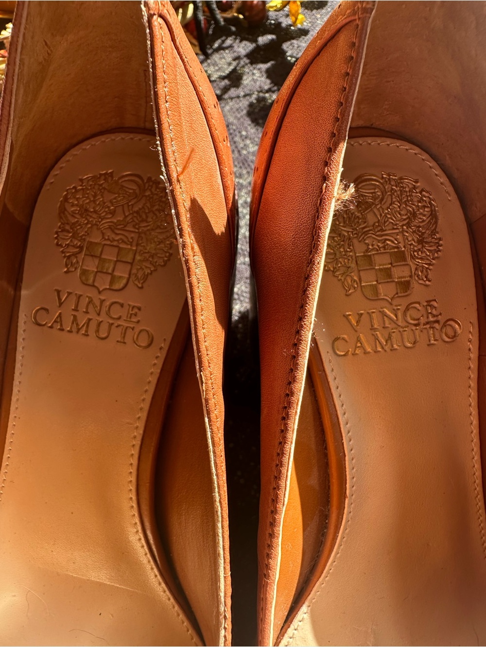 Vince Camuto Tan Leather Tassel Block Heel Loafers NWOT - Picture 11 of 11